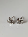 Silver Steed Spotted Frog Stud Earrings