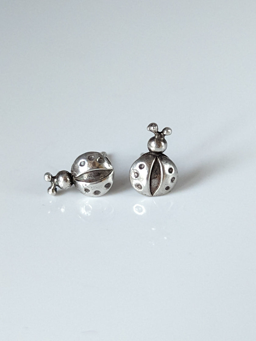 Silver Steed Spotted Ladybird Stud Earrings