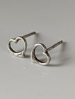 Silver Steed Heart Stud Earrings