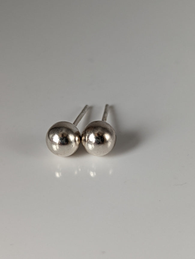 Silver Steed Large Ball Stud Earrings