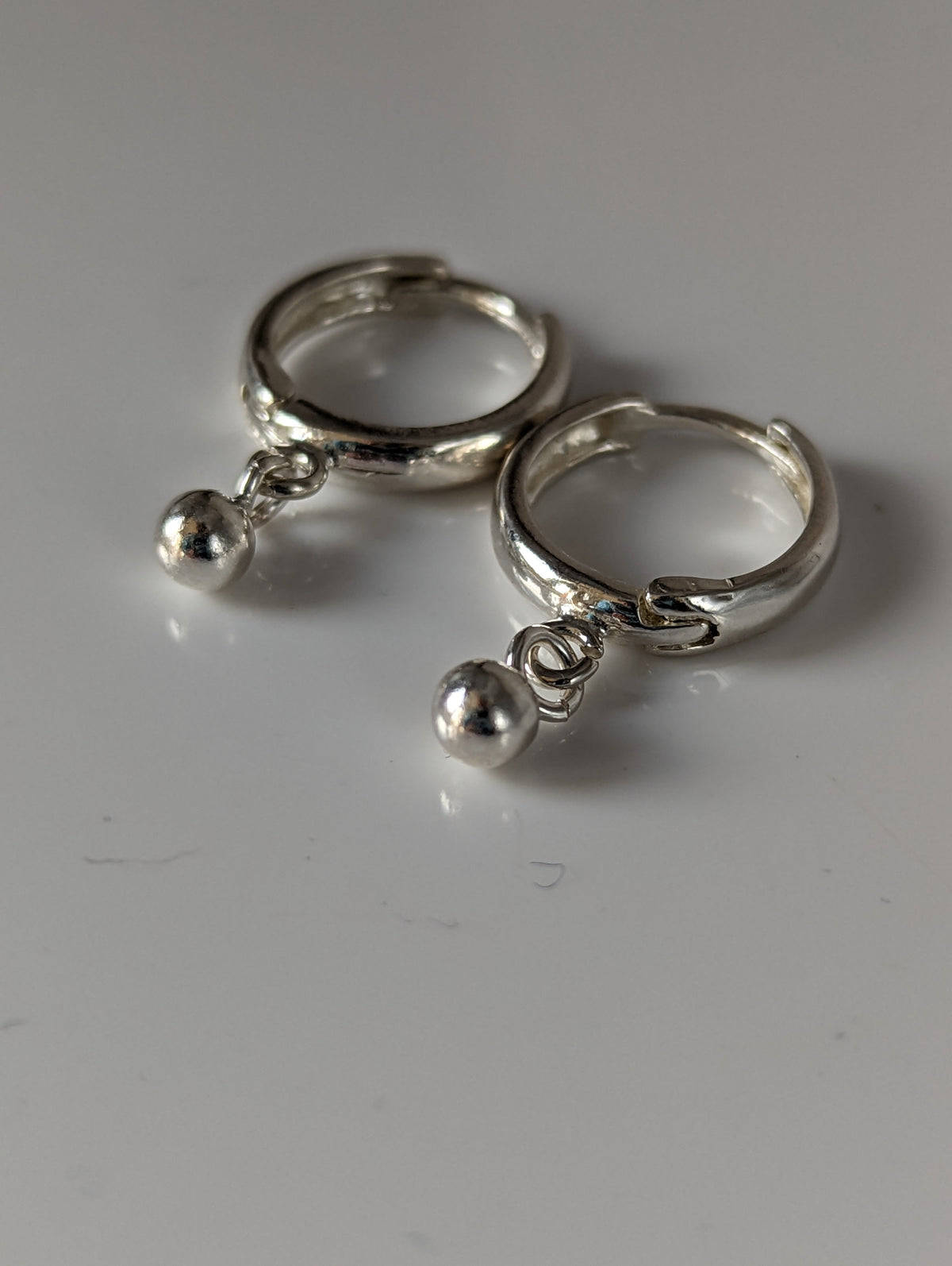 Silver Steed Ball Hoop Earrings