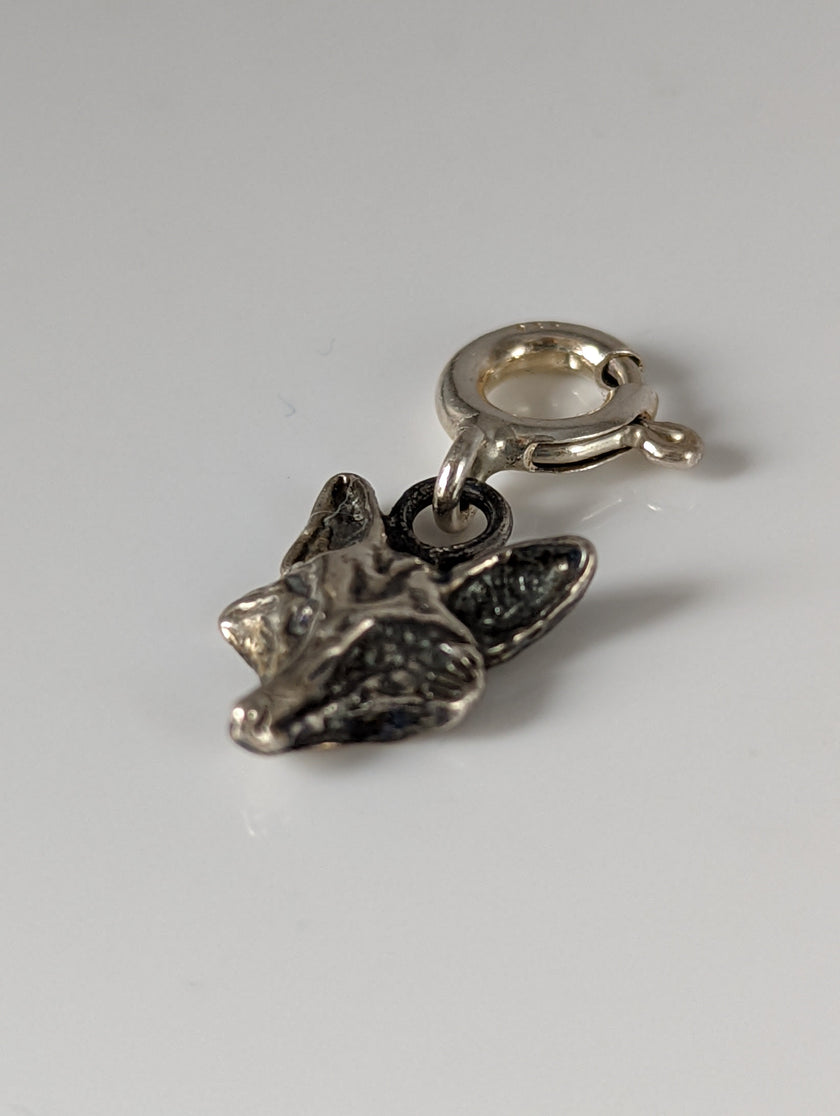 Silver Steed Fox Head Silver Charm