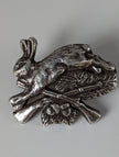 Silver Steed Rabbit Hunting Silver Pin