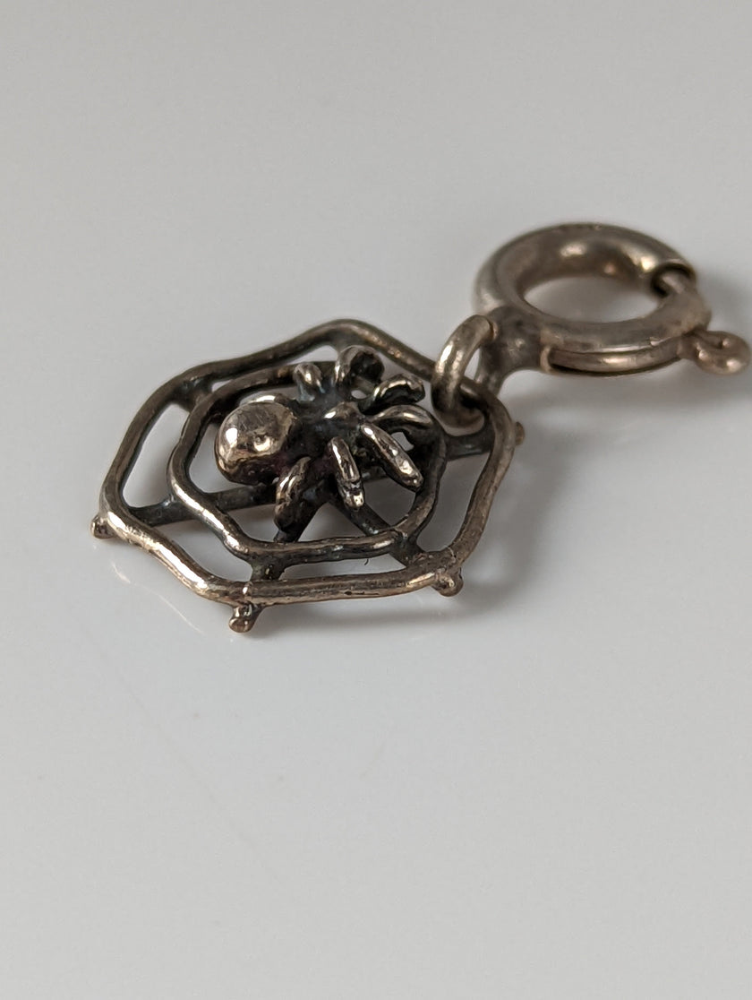 Silver Steed Spider Web Silver Charm