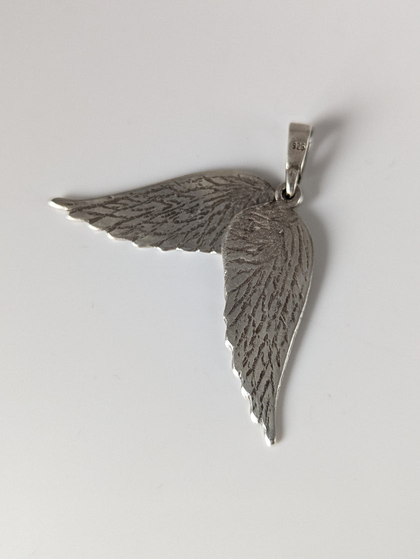 Silver Steed Angel Wings Silver Pendant
