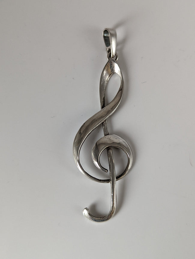 Silver Steed Treble Clef Silver Pendant