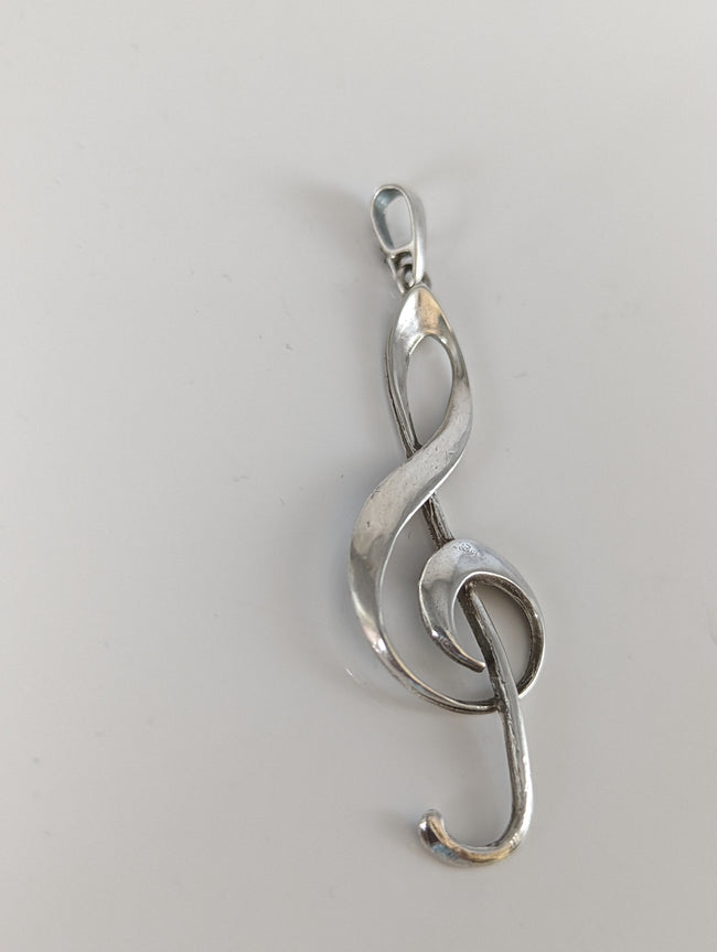 Silver Steed Treble Clef Silver Pendant