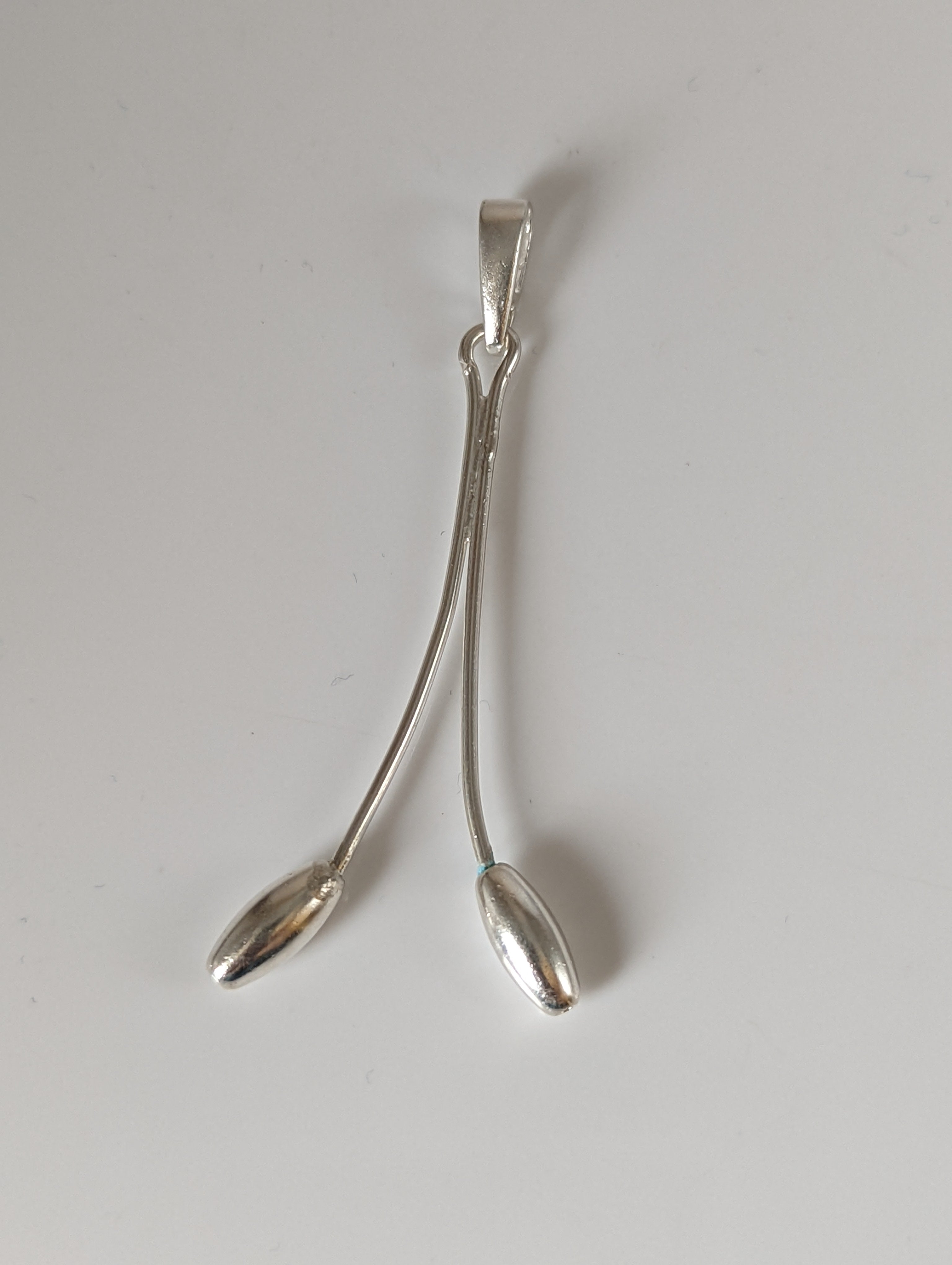 Silver Steed Hanging Stem Silver Pendant