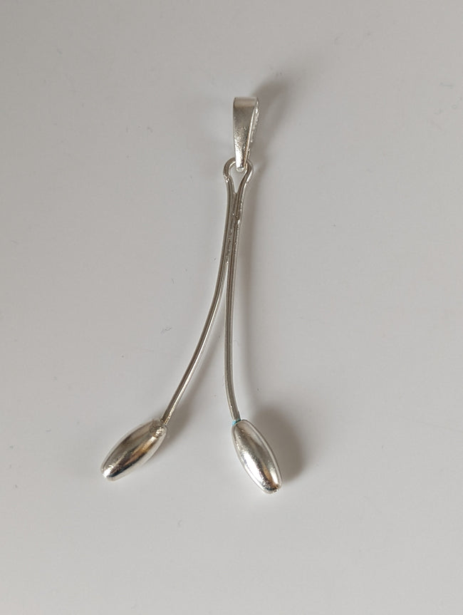 Silver Steed Hanging Stem Silver Pendant
