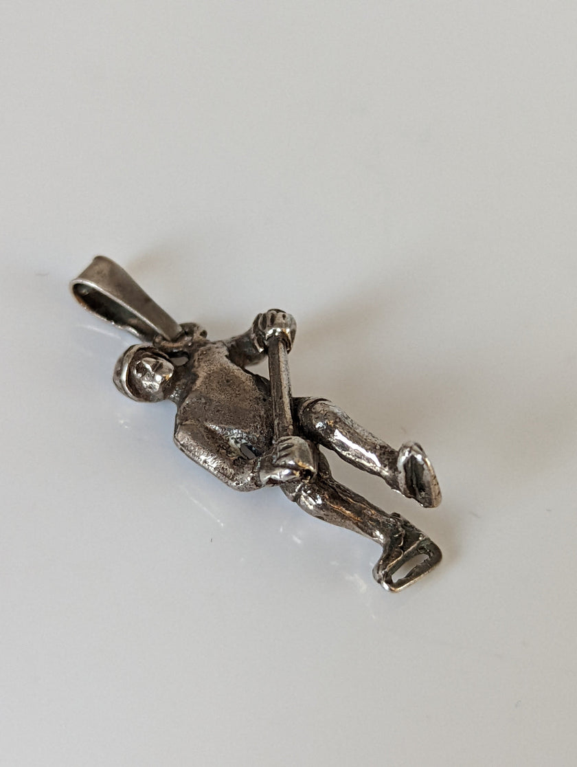 Silver Steed Ice Hockey Silver Pendant