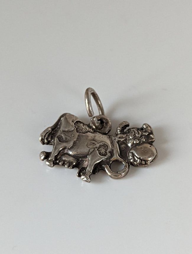 Silver Steed Happy Cow Silver Pendant