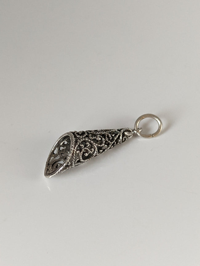 Silver Steed Filigree Cone Silver Pendant