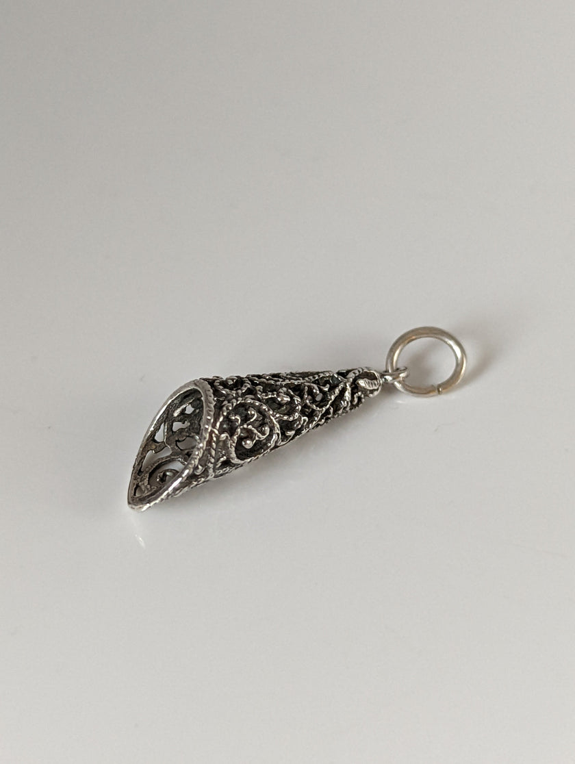 Silver Steed Filigree Cone Silver Pendant