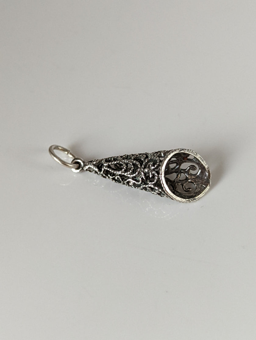 Silver Steed Filigree Cone Silver Pendant