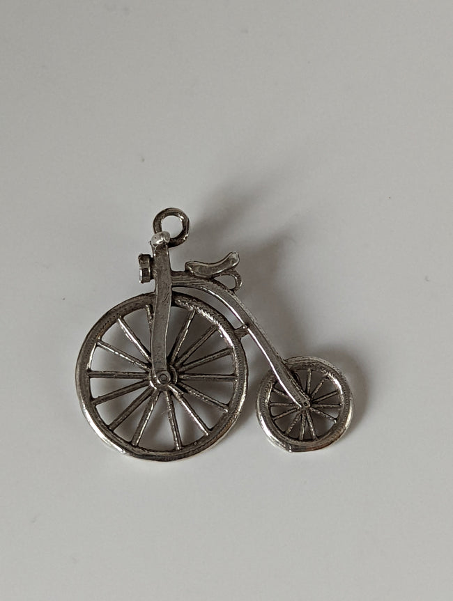Silver Steed Penny Farthing Bike Silver Pendant