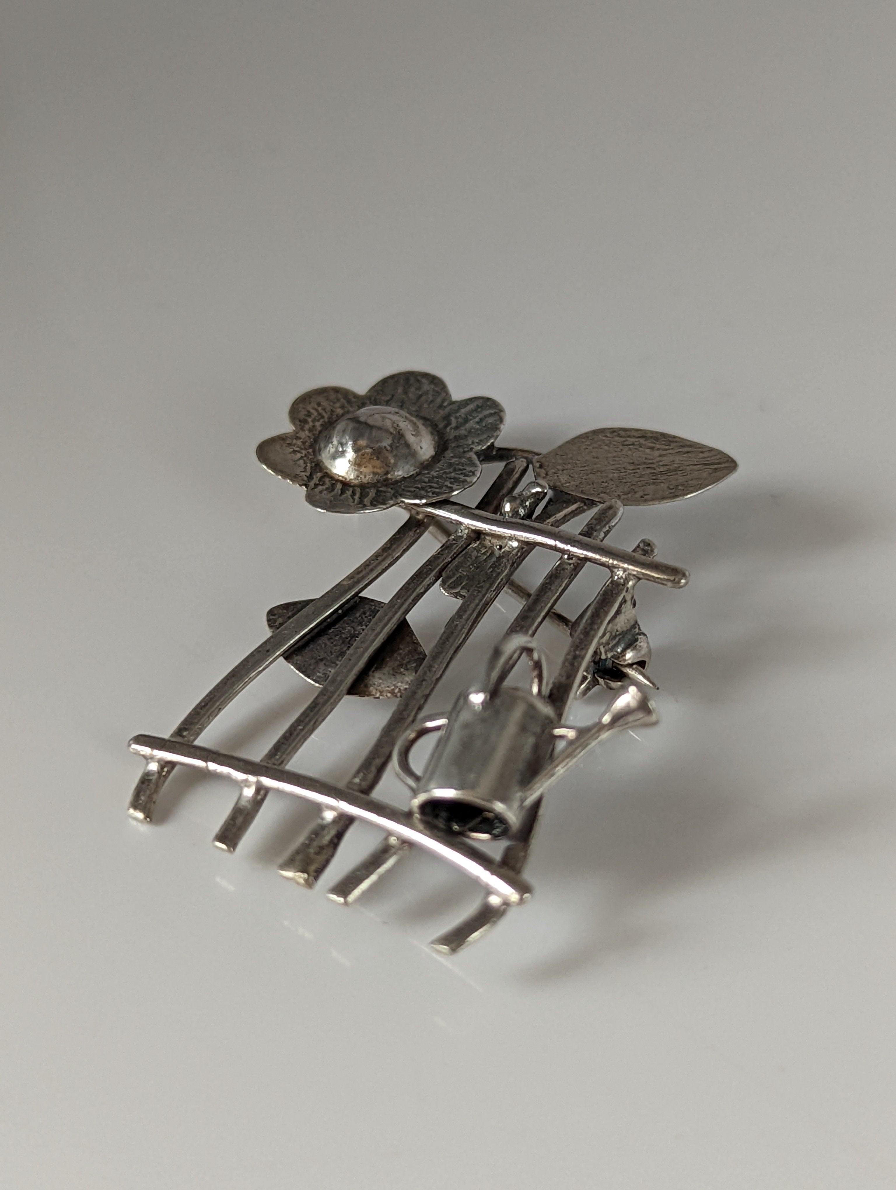 Silver Steed Garden Silver Brooch