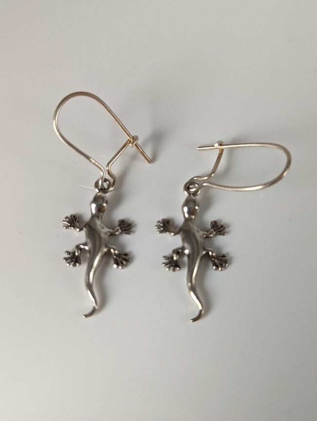 Pendientes colgantes de plata Steed Gecko