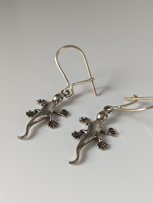 Pendientes colgantes de plata Steed Gecko