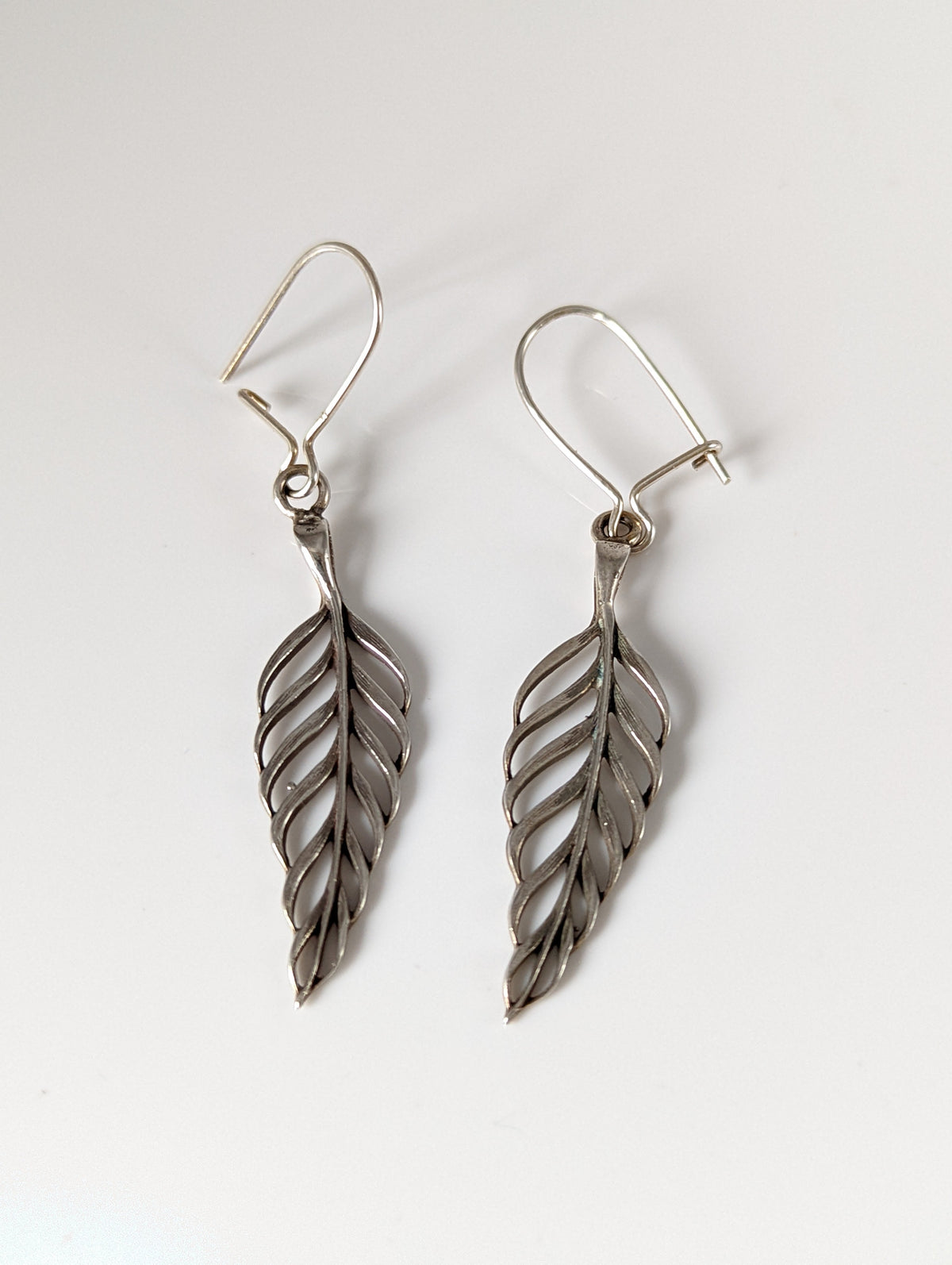 Silver Steed Tropical Leaf Dropped Earrings