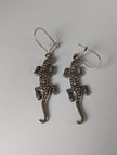 Silver Steed Detailed Lizard Silver Dropped Earrings