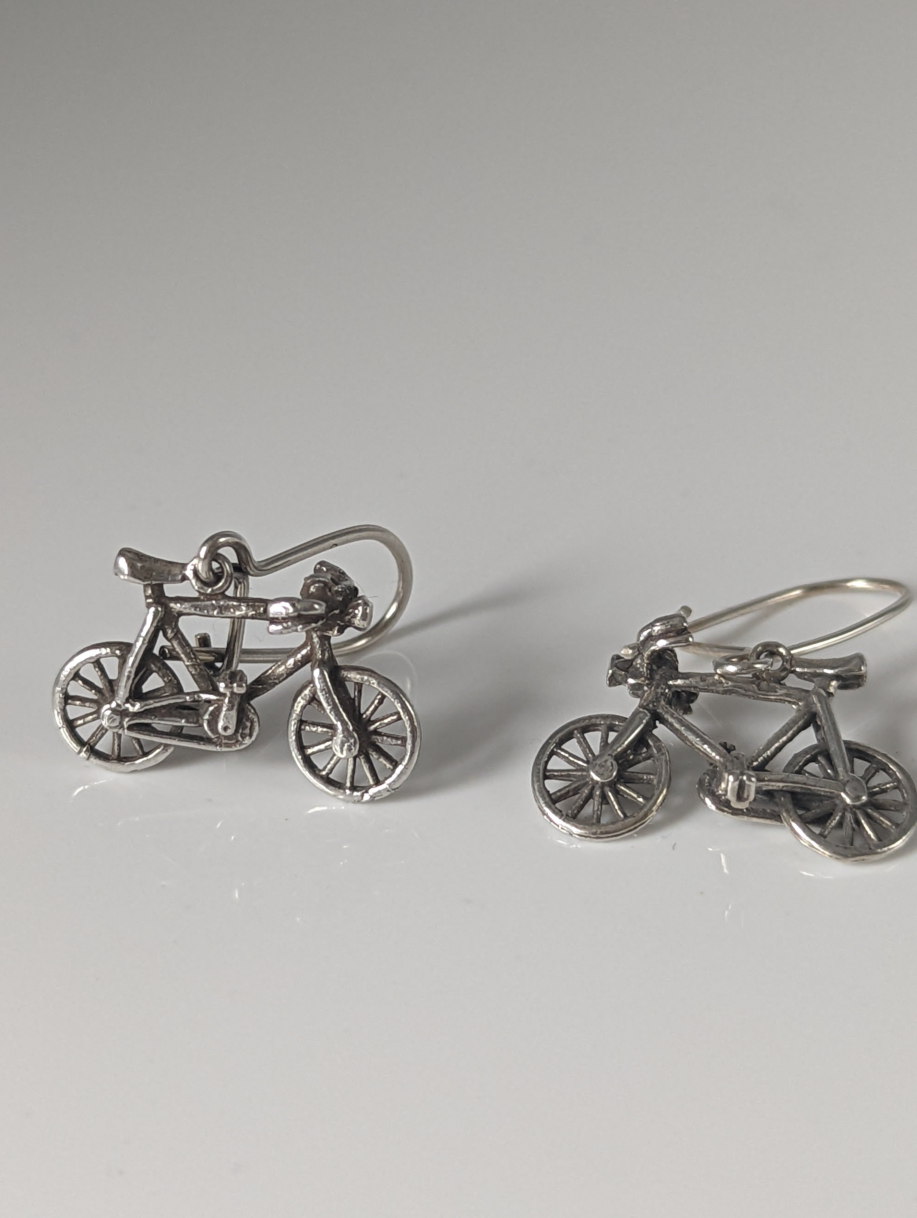 Silver Steed Bicycles Dropped Earrings