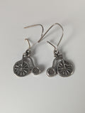 Silver Steed Penny Farthing Bike Dropped Earrings