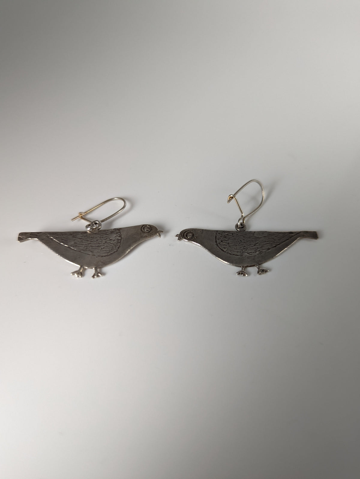 Silver Steed Pigeon Dropped Earrings