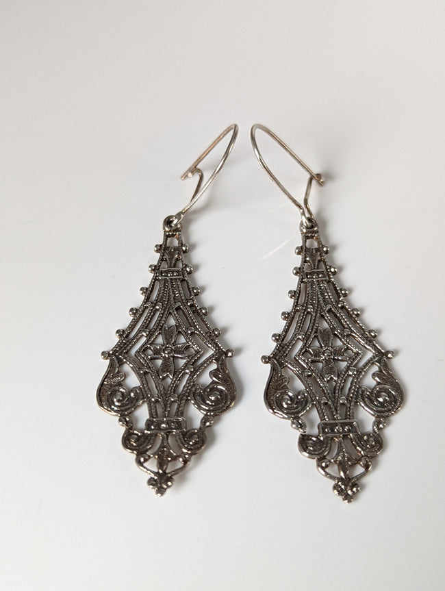 Aretes Colgantes Filigrana Jinete de Plata