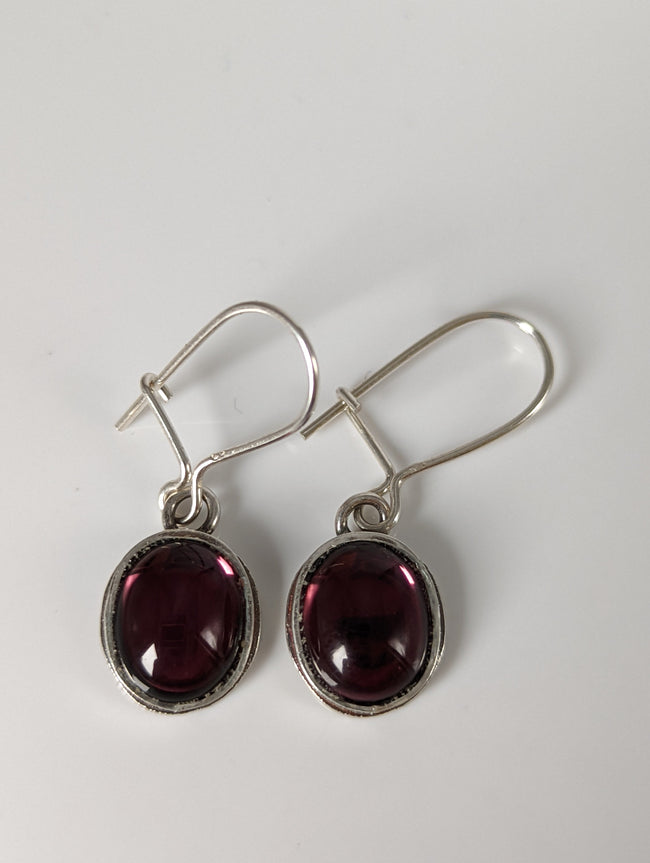 Silver Steed Purple Crystal Dropped Earrings