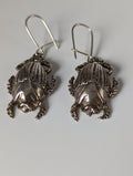 Silver Steed Scarab Dropped Earrings