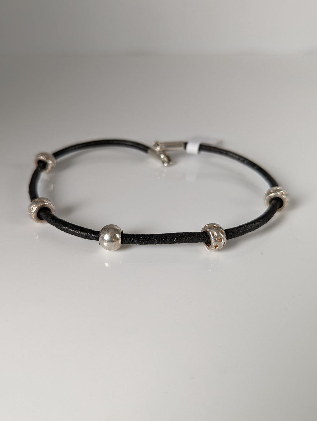 Silver Steed Silver Charms on Leather Cord Bracelet