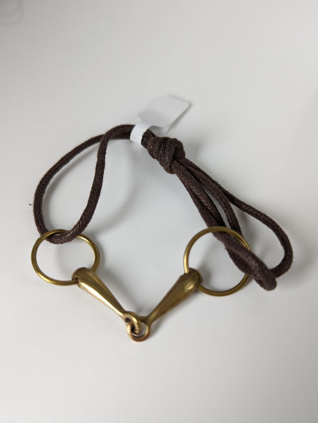 Silver Steed Leather Brass Snaffle Cord Bracelet