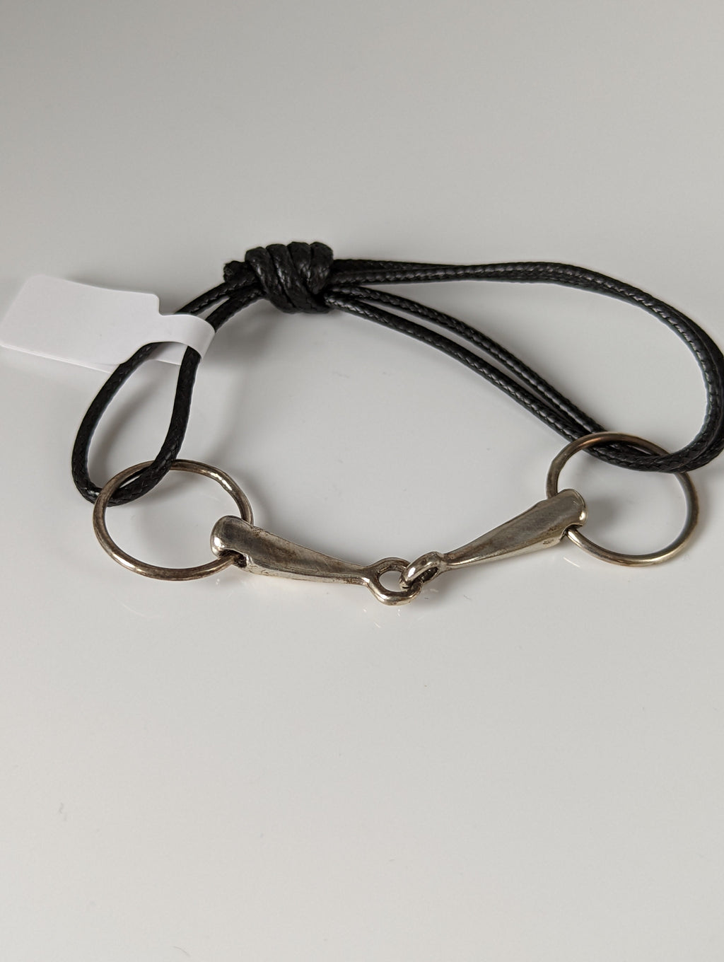 Silver Steed Leather Silver Snaffle Cord Bracelet