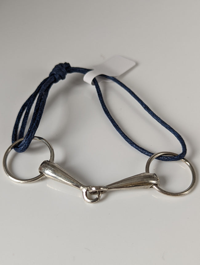 Silver Steed Leather Silver Snaffle Cord Bracelet