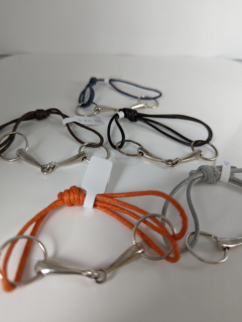 Silver Steed Leather Silver Snaffle Cord Bracelet
