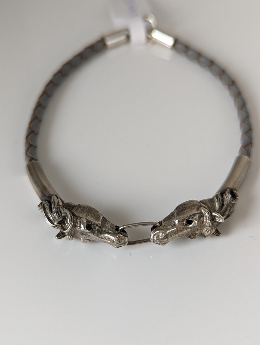 Silver Steed Horse Head Link Bracelet