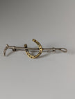 Silver Steed Shoe & Cane Gold Brooch / Stock Tie Pin