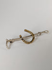 Silver Steed Shoe & Cane Gold Brooch / Stock Tie Pin