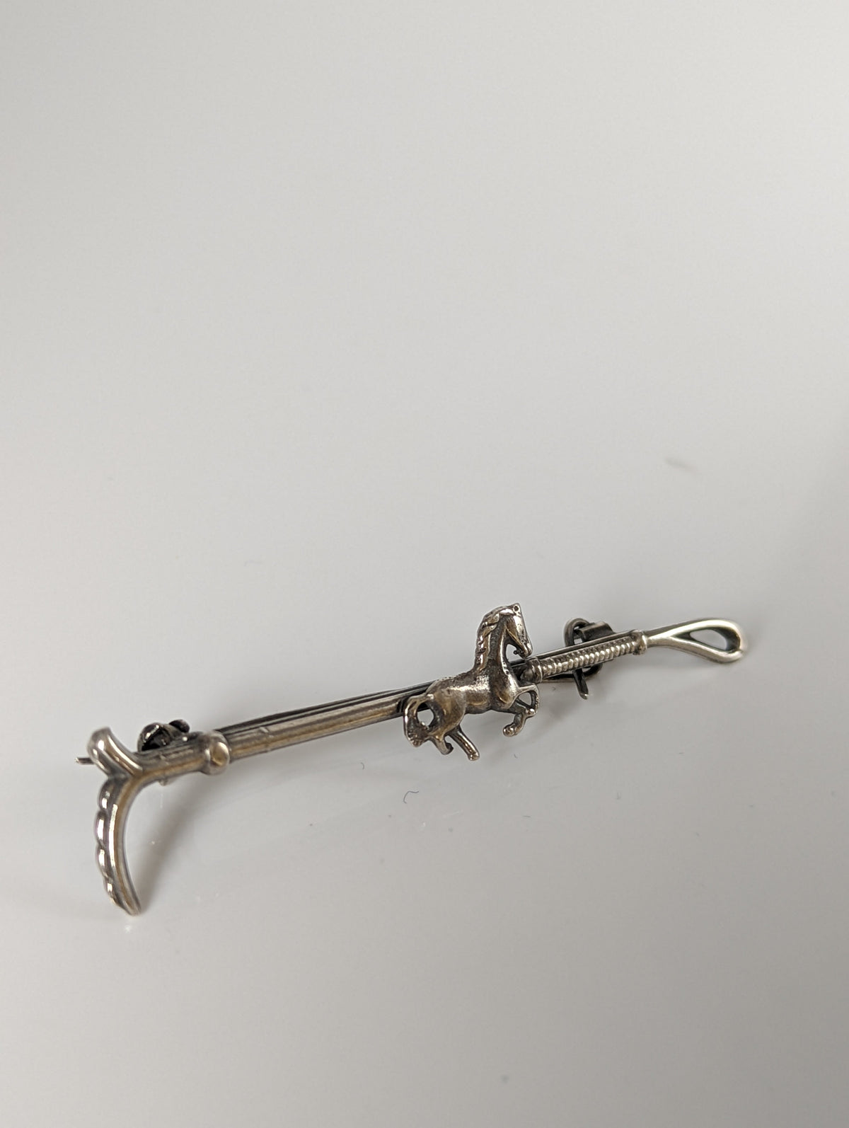 Silver Steed Running Horse Brooch / Stock Tie Pin