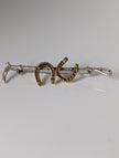 Silver Steed Double Shoe and Cane Brooch / Stock Tie Pin