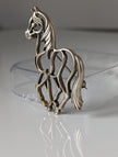 Silver Steed Elegant Piaffe Horse Silver Brooch / Stock Tie Pin