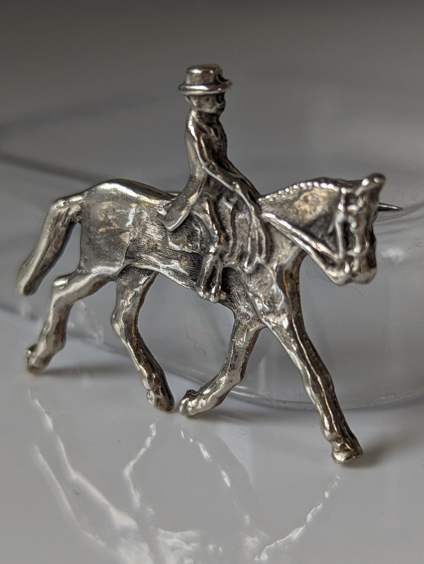 Silver Steed Dressage Brooch / Stock Tie Pin