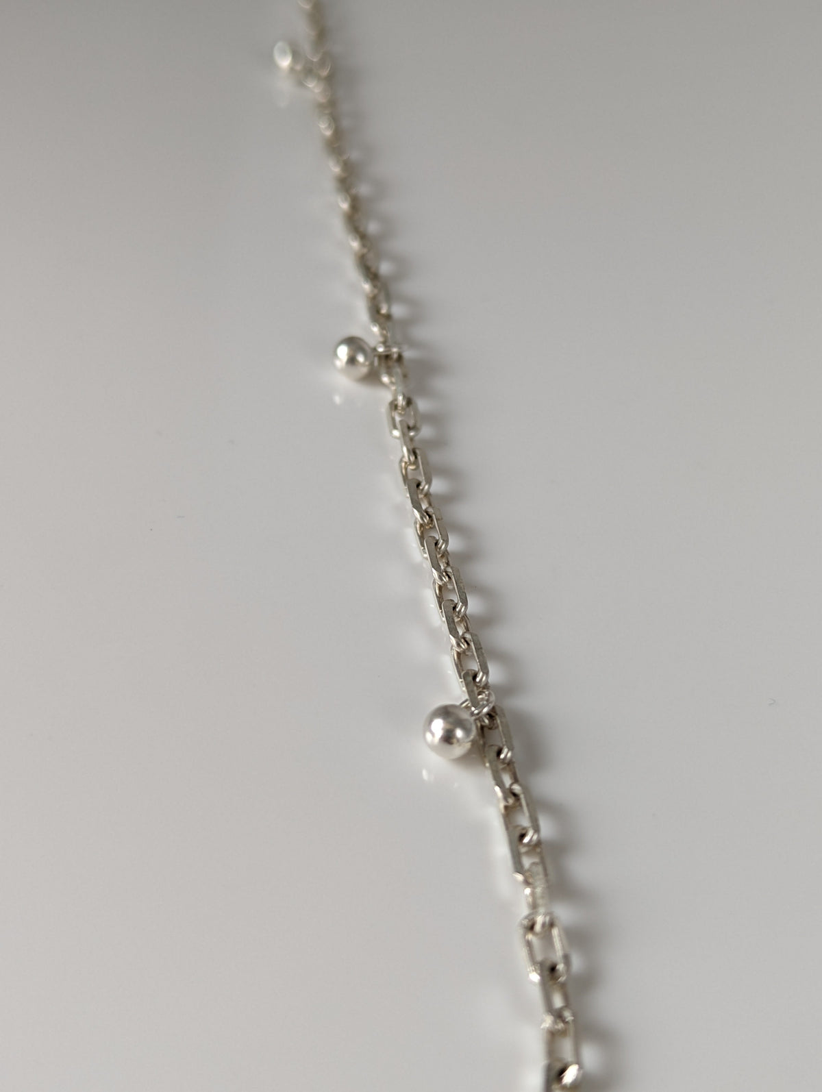 Silver Steed Chain with Ball Charms Silver Bracelet