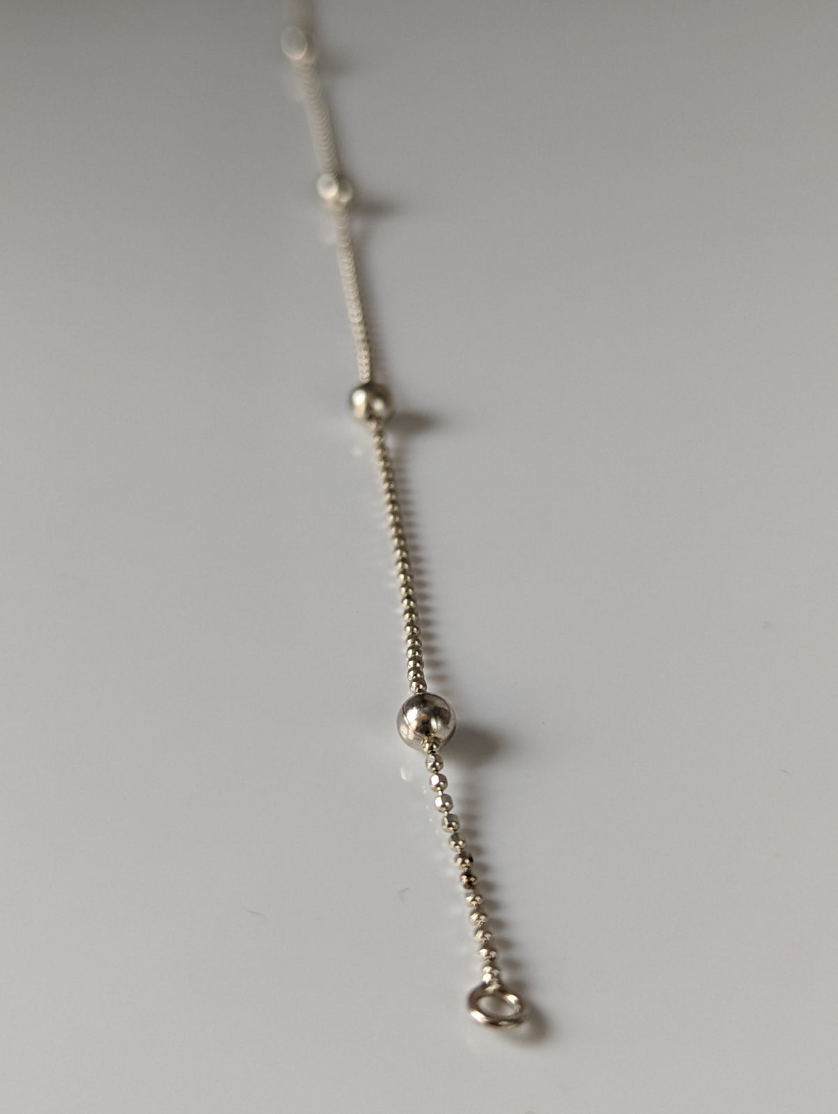 Silver Steed Studded Ball Chain Silver Bracelet