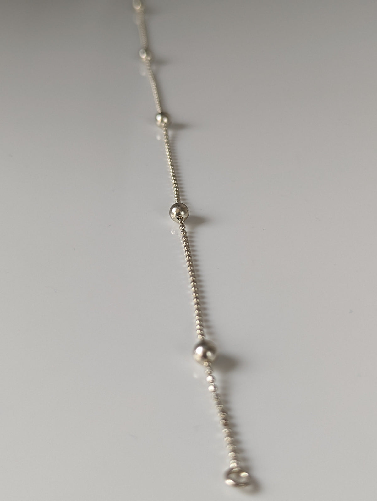 Silver Steed Studded Ball Chain Silver Bracelet