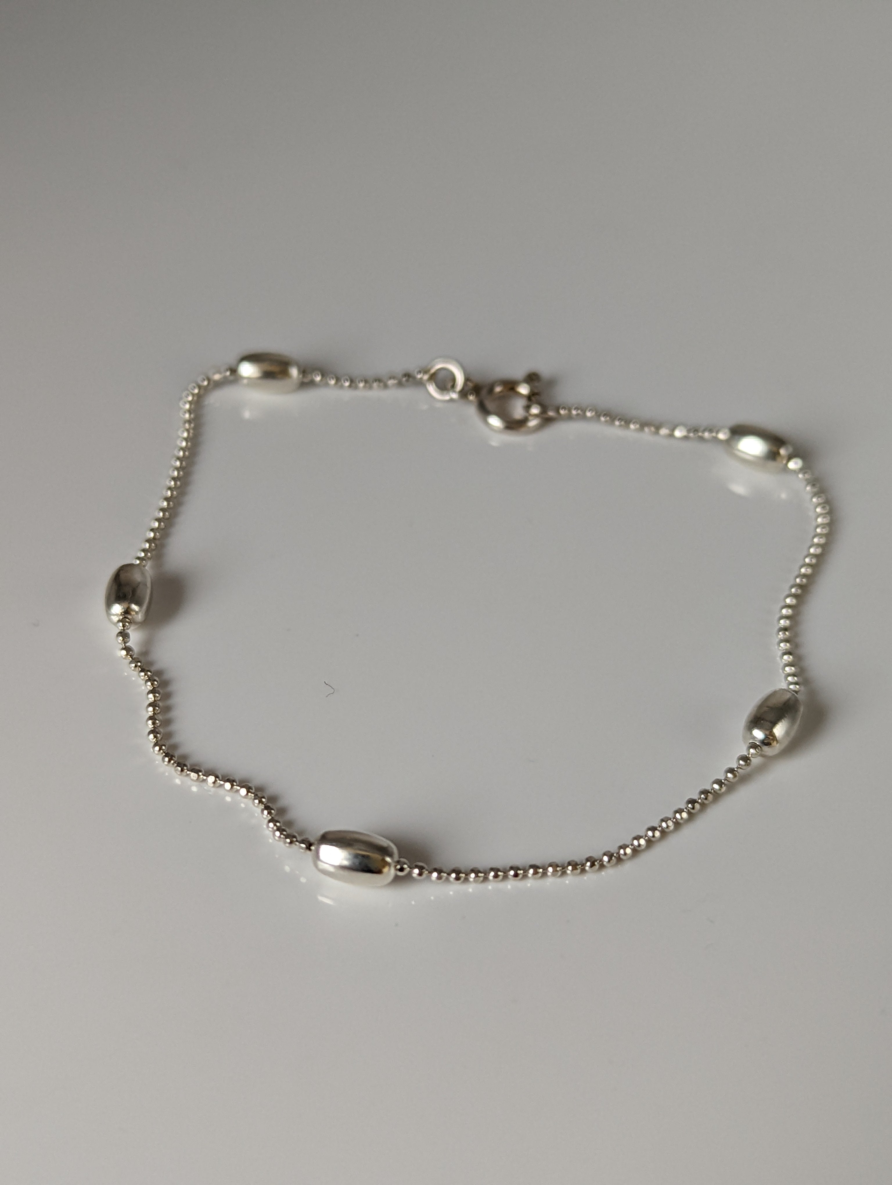 Silver Steed Grain Chain Silver Bracelet