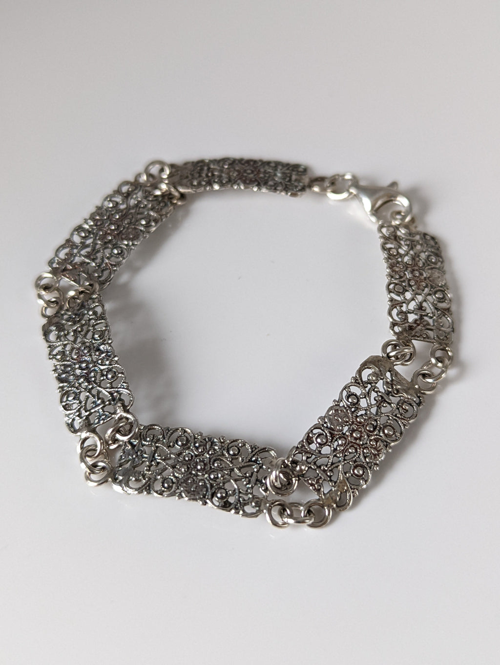 Silver Steed Filigree Vintage Silver Bracelet