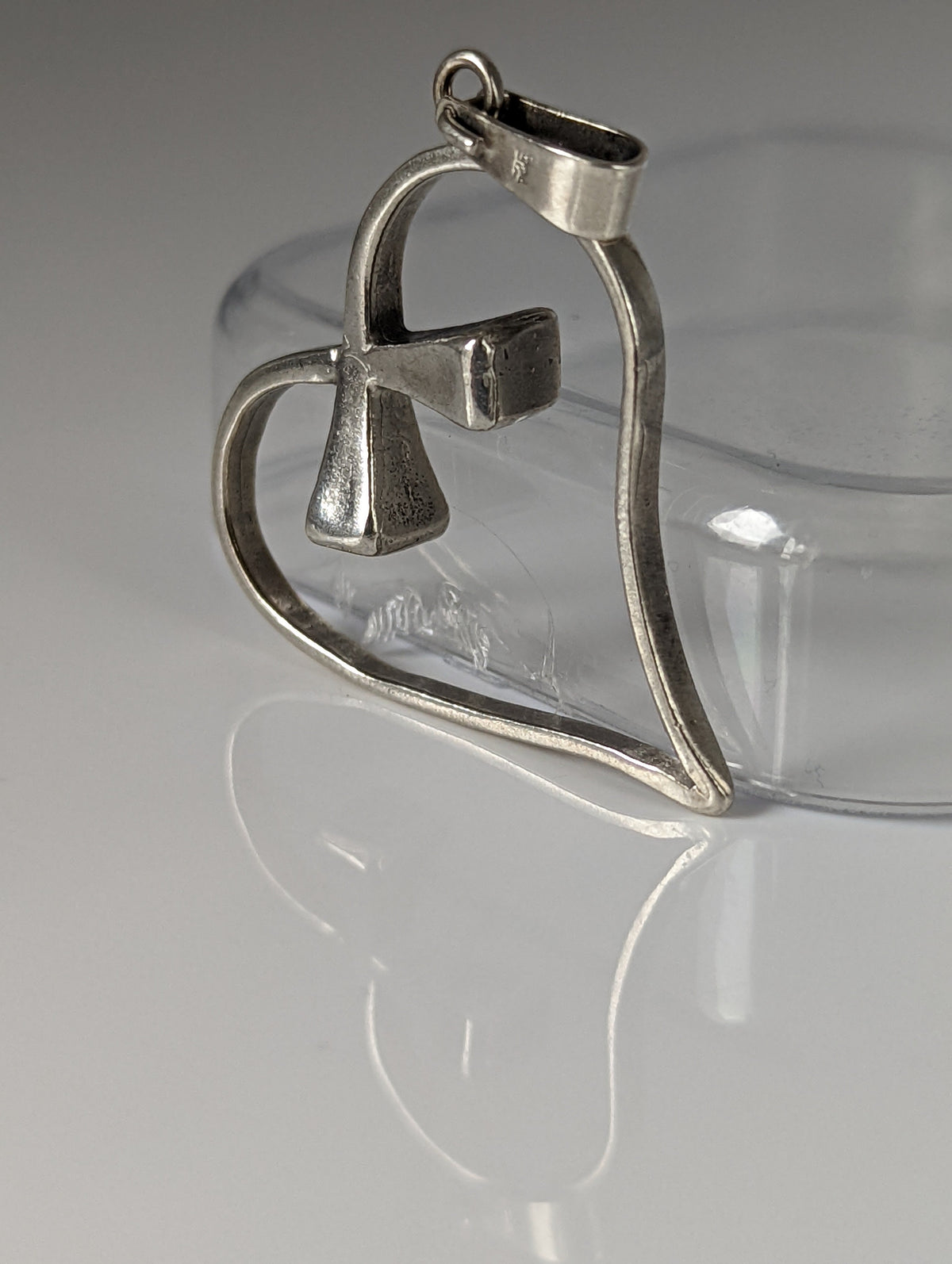 Silver Steed Horseshoe Nail, Hoof Nail Heart Silver Pendant