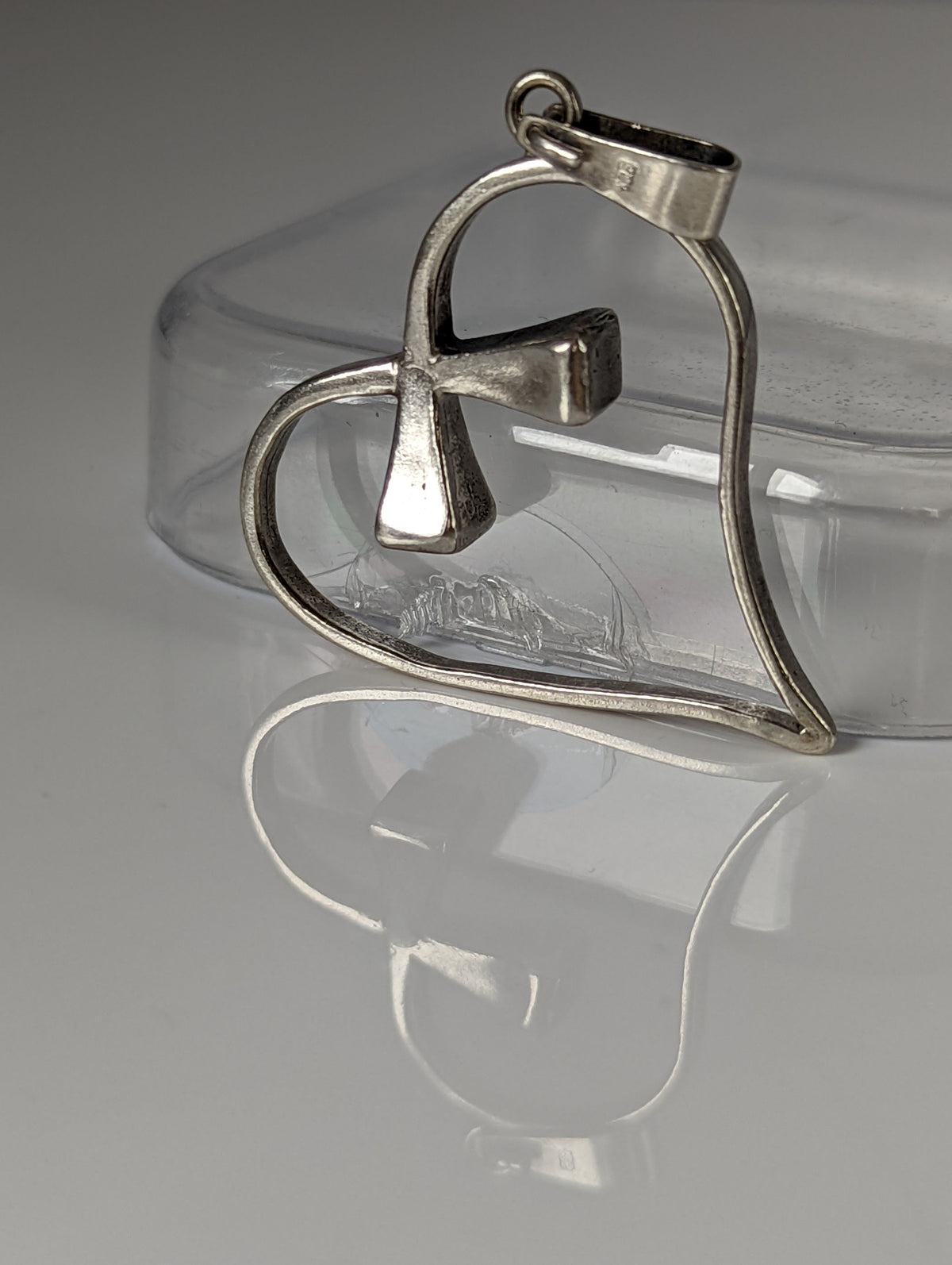 Silver Steed Horseshoe Nail, Hoof Nail Heart Silver Pendant