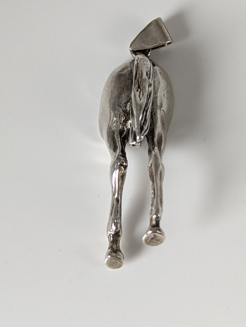 Silberner Pferde-Hinterteil-Anhänger aus Silber